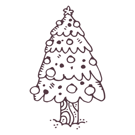 Weihnachtsbaum Hand gezeichnete Ikone 17 PNG-Design