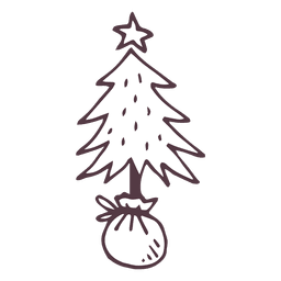 Christmas tree hand drawn icon 2 PNG Design