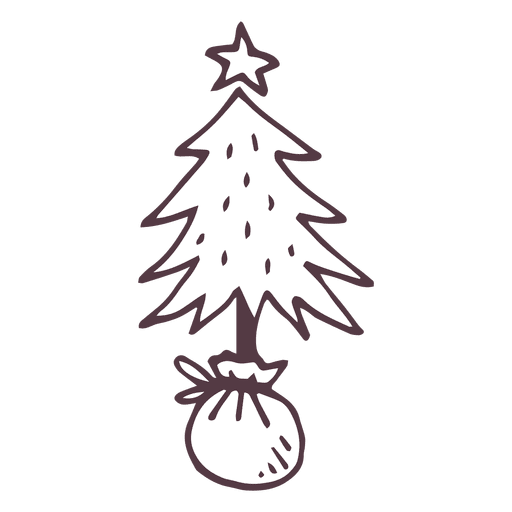 Icono de ?rbol de navidad dibujado a mano 2 Diseño PNG