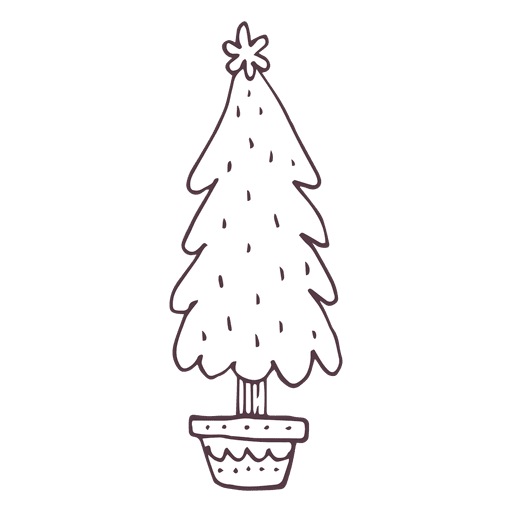 Icono dibujado mano árbol de navidad 29 Diseño PNG