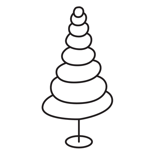 Icono de trazo ovalado de árbol de Navidad 27 Diseño PNG