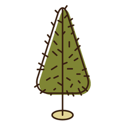 Ícone de desenho animado espinhoso da árvore de Natal 3 Desenho PNG