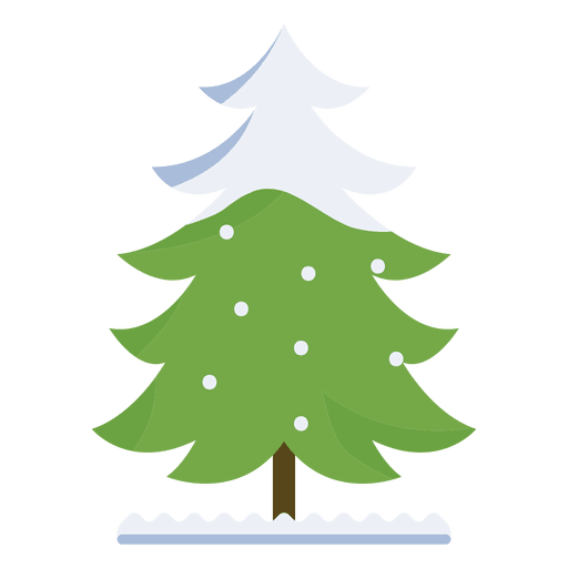 Icono de rama rizada de ?rbol de Navidad nevado 36 Diseño PNG