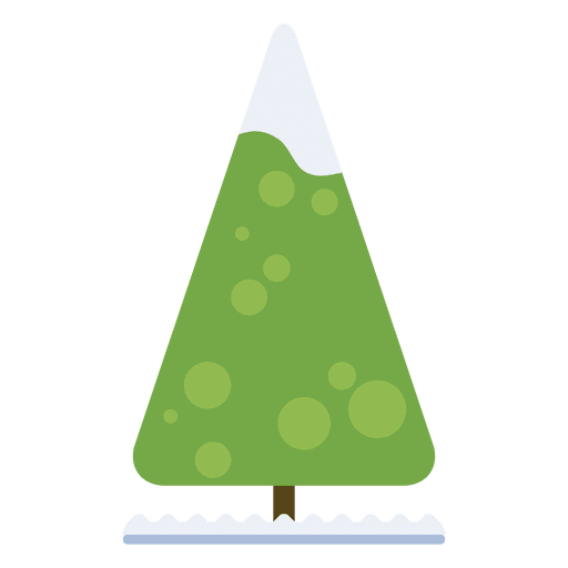 Ícone plano 33 da árvore de Natal com neve Desenho PNG