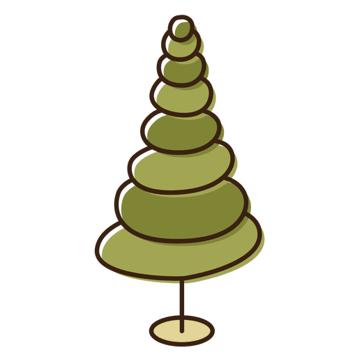 Icono de dibujos animados de remolino de árbol de Navidad 6 Diseño PNG