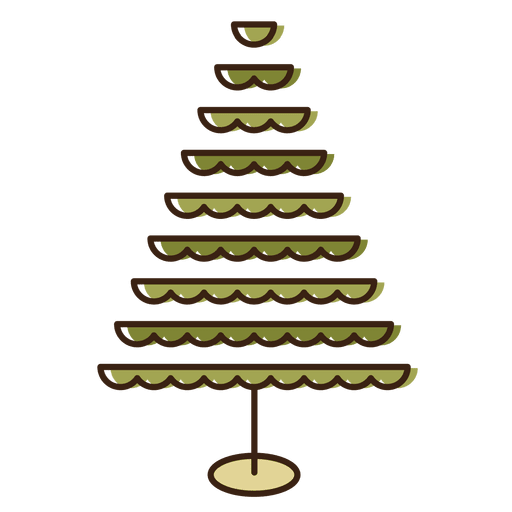Icono de dibujos animados con gradas de árbol de Navidad 12 Diseño PNG