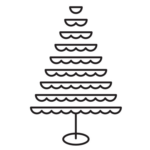 Icono de trazo escalonado de árbol de Navidad 23 Diseño PNG