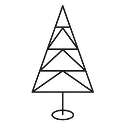 Christmas Tree Trangles Stroke Icon 29 PNG & SVG Design For T-Shirts