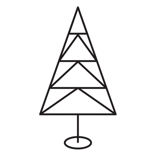 Icono de trazo de trangles de árbol de Navidad 29 Diseño PNG