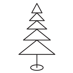 Icono de trazo de triángulos de árbol de Navidad 28 Diseño PNG