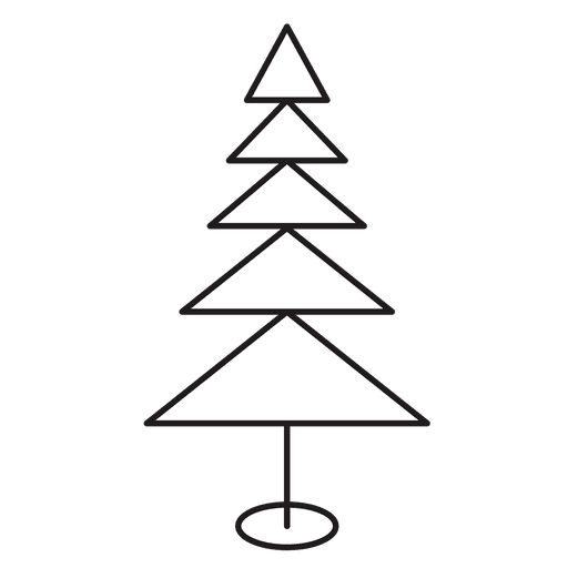 Christmas tree triangles stroke icon 28