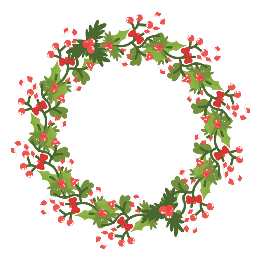 Christmas wreath candy canes icon 14 PNG Design