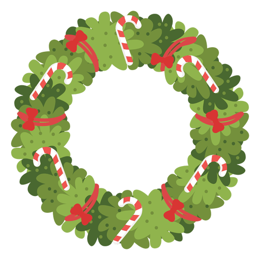 Weihnachtskranz Zuckerstangen rote Schleifen Symbol 4 PNG-Design