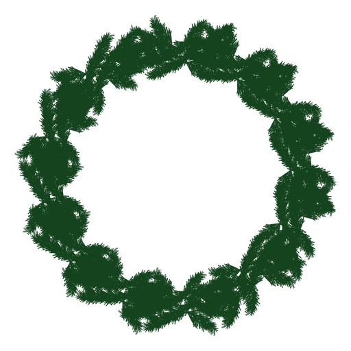 Grüne Silhouette des Weihnachtskranzes 16 PNG-Design