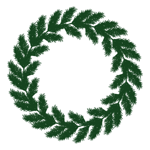 Corona de Navidad silueta verde 17 Diseño PNG