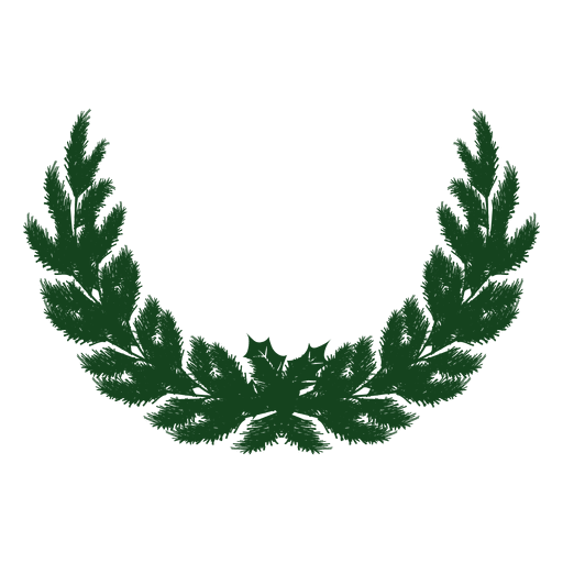 Corona de Navidad silueta verde 19 Diseño PNG