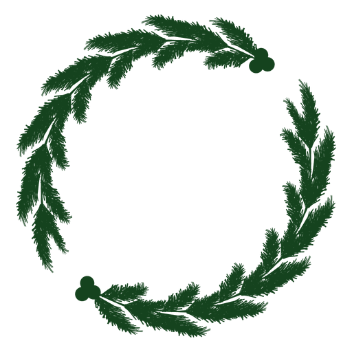 Silhueta de guirlanda de Natal verde 20 Desenho PNG