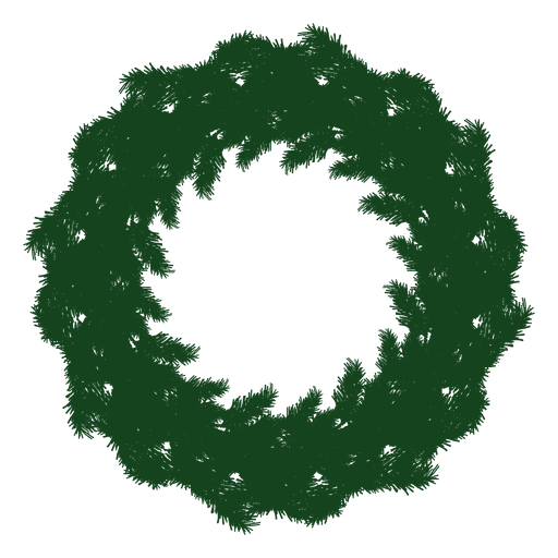 Corona de Navidad silueta verde 22 Diseño PNG