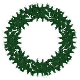 Corona de Navidad silueta verde 24 Transparent PNG