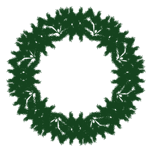 Silhueta verde da guirlanda de Natal 24 Desenho PNG