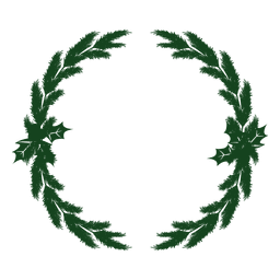 Corona de Navidad icono de silueta verde 7