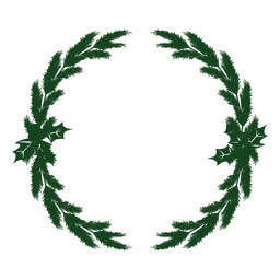 Ícone de silhueta verde de guirlanda de Natal 7 Desenho PNG