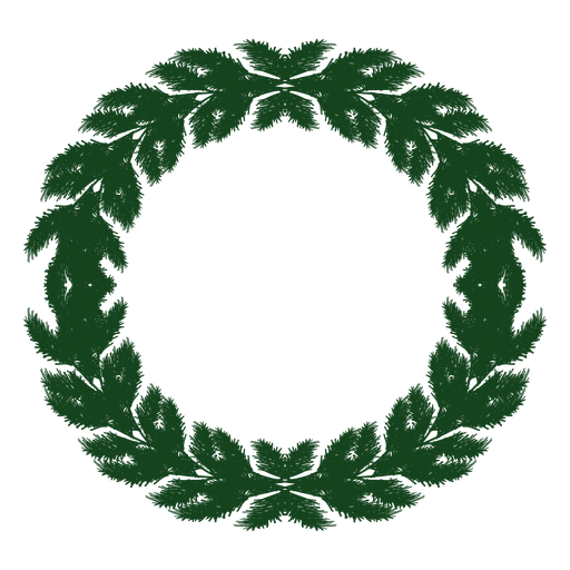 Grüne Silhouette-Ikone des Weihnachtskranzes 9 PNG-Design