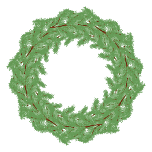 Circle christmas wreath frame PNG Design