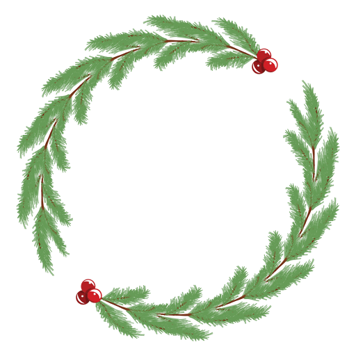 Simple Christmas Wreath Frame Transparent PNG & SVG Vector