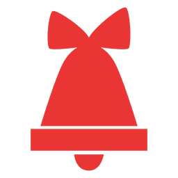 Ícone plano de sino de Natal vermelho 03 Desenho PNG
