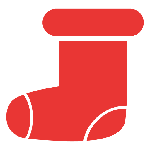 Weihnachtsstrumpf flaches Symbol rot PNG-Design