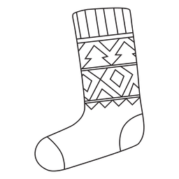 Christmas stocking stroke hand drawn icon 4 PNG Design