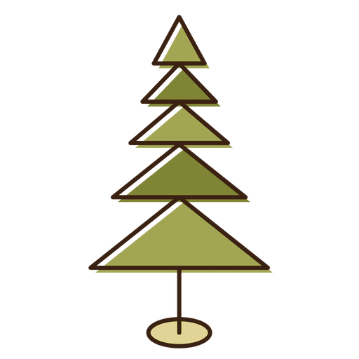 Christmas tree triangles cartoon icon 7