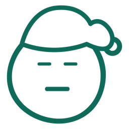 Fechar olho emoticon de chapéu de Papai Noel com rosto de chapéu de Papai Noel verde 6 Desenho PNG