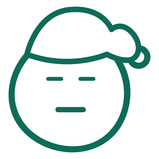 Schließen Sie Auge Santa Claus Hut Gesicht grüner Strich Emoticon 6 PNG-Design
