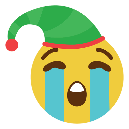 Crying Elf Hat Face Emoticon 1 Transparent Png Svg Vector File