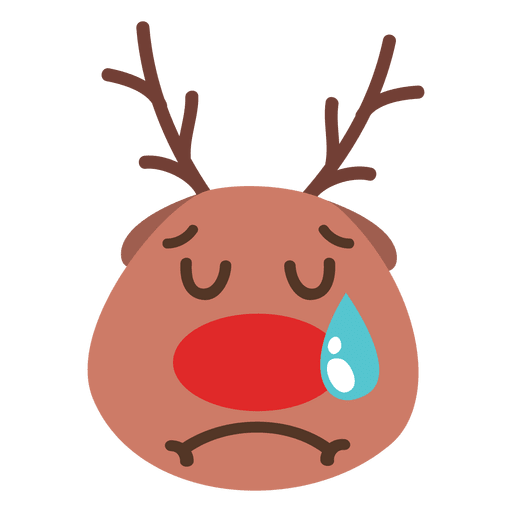 Crying reindeer face emoticon 56 - Transparent PNG & SVG ...