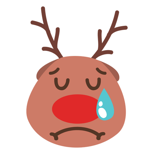 Crying reindeer face emoticon 56 PNG Design