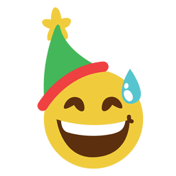 Verlegenes Lächeln Elf Hut Gesicht Emoticon 14 PNG-Design