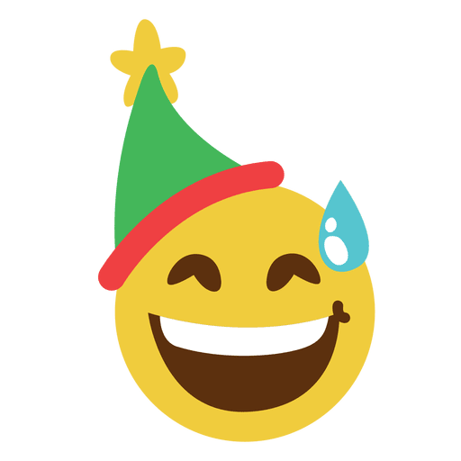 Emoticon de sorriso envergonhado de chap?u de duende 14 Desenho PNG