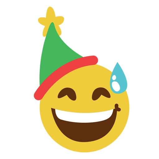 Sonrisa avergonzada elfo sombrero cara emoticon 14