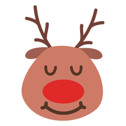 Emoticon de rosto de rena sorriso de olhos fechados 43 Desenho PNG