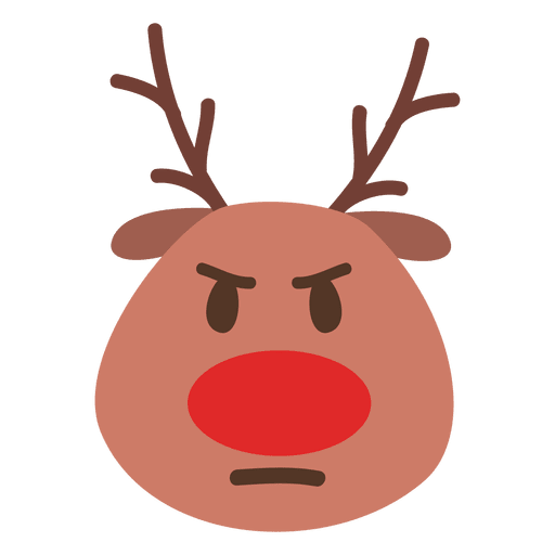 Frown reindeer face emoticon 45 PNG Design