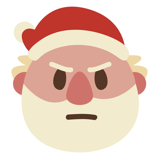 Stirnrunzeln Santa Claus Gesicht Emoticon 63 PNG-Design