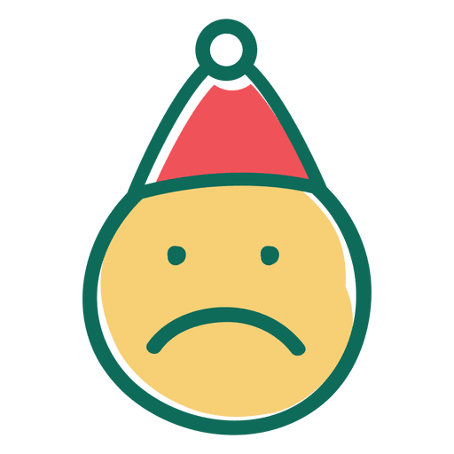 Emoticon carrancudo de chapéu de Papai Noel 22 Desenho PNG