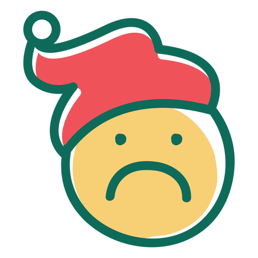 Frown santa claus hat face emoticon 23 PNG Design