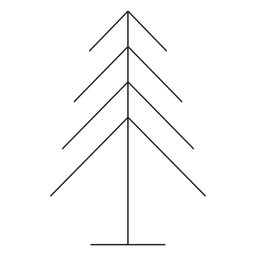Ícone geométrico de traçado de árvore de natal 4 Desenho PNG