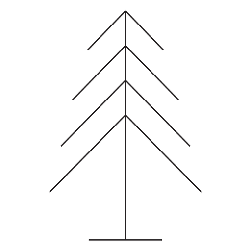 Icono de trazo de árbol de navidad geométrico 4 Diseño PNG