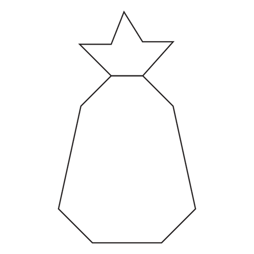 Geometrisches Geschenkbeutel-Strichsymbol 7 PNG-Design