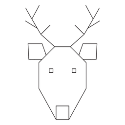 Geometric reindeer head stroke icon 12 PNG Design